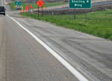 Photo of I94 rumble stripe