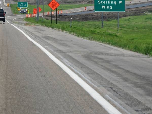 Photo of I94 rumble stripe