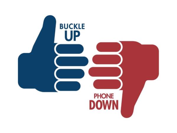Buckle Up, Phone Down Logo