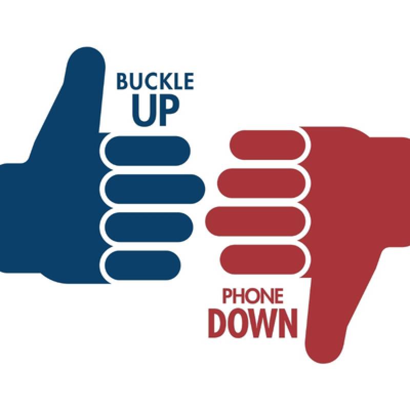 Buckle Up, Phone Down Logo
